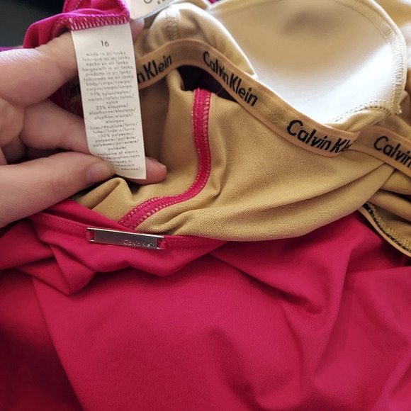 Calvin Klein Swimwear Hot Pink One-Piece Swimsuit in Size 16 - Picture 12 of 12